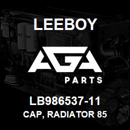 LB986537-11 Leeboy CAP, RADIATOR 85 | AGA Parts