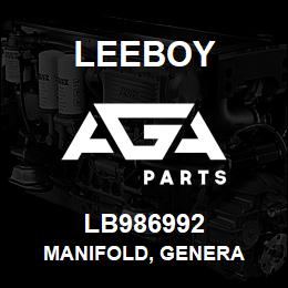 LB986992 Leeboy MANIFOLD, GENERA | AGA Parts