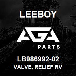 LB986992-02 Leeboy VALVE, RELIEF RV | AGA Parts