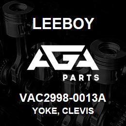 VAC2998-0013A Leeboy YOKE, CLEVIS | AGA Parts