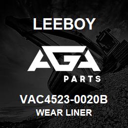 VAC4523-0020B Leeboy WEAR LINER | AGA Parts