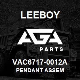 VAC6717-0012A Leeboy PENDANT ASSEM | AGA Parts