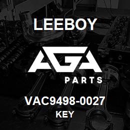 VAC9498-0027 Leeboy KEY | AGA Parts