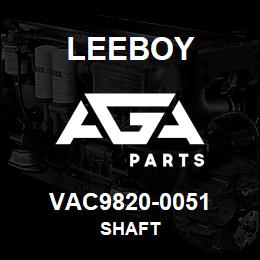 VAC9820-0051 Leeboy SHAFT | AGA Parts