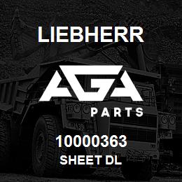 10000363 Liebherr SHEET DL | AGA Parts