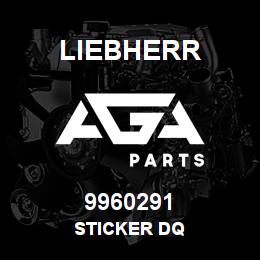 9960291 Liebherr STICKER DQ | AGA Parts