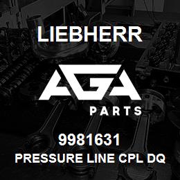 9981631 Liebherr PRESSURE LINE CPL DQ | AGA Parts
