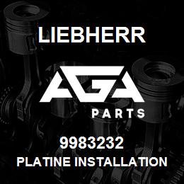 9983232 Liebherr PLATINE INSTALLATION | AGA Parts