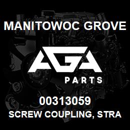 00313059 Manitowoc Grove SCREW COUPLING, STRAIGHT | AGA Parts