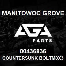 00436836 Manitowoc Grove COUNTERSUNK BOLTM8X35 8.8-A2 C. ISO | AGA Parts