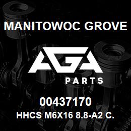 00437170 Manitowoc Grove HHCS M6X16 8.8-A2 C. ISO 4017 | AGA Parts
