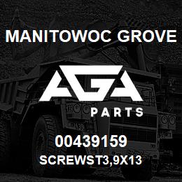 00439159 Manitowoc Grove SCREWST3,9X13 | AGA Parts