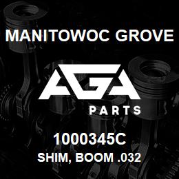 1000345C Manitowoc Grove SHIM, BOOM .032 | AGA Parts