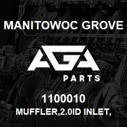 1100010 Manitowoc Grove MUFFLER,2.0ID INLET,2.0ID OUT | AGA Parts