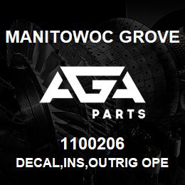 1100206 Manitowoc Grove DECAL,INS,OUTRIG OPER,E | AGA Parts