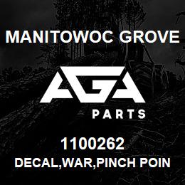 1100262 Manitowoc Grove DECAL,WAR,PINCH POINT,E | AGA Parts