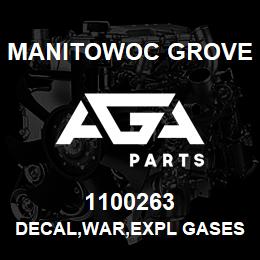 1100263 Manitowoc Grove DECAL,WAR,EXPL GASES,E | AGA Parts