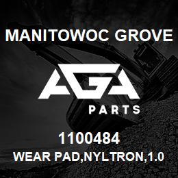1100484 Manitowoc Grove WEAR PAD,NYLTRON,1.0X2.0X6.00 | AGA Parts