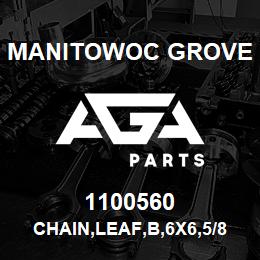 1100560 Manitowoc Grove CHAIN,LEAF,B,6X6,5/8,223P | AGA Parts