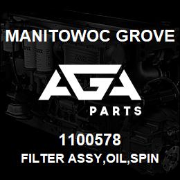 1100578 Manitowoc Grove FILTER ASSY,OIL,SPINON,10MICRN | AGA Parts