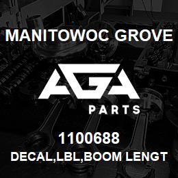 1100688 Manitowoc Grove DECAL,LBL,BOOM LENGTH-5540,E | AGA Parts