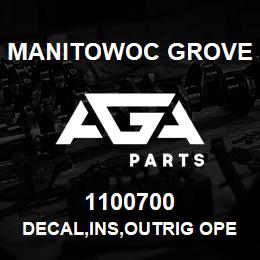 1100700 Manitowoc Grove DECAL,INS,OUTRIG OPER,E | AGA Parts