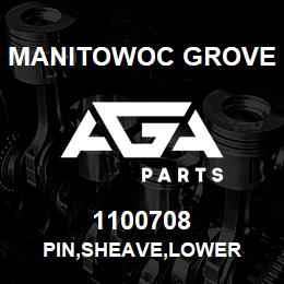 1100708 Manitowoc Grove PIN,SHEAVE,LOWER | AGA Parts