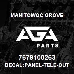 7679100263 Manitowoc Grove DECAL:PANEL-TELE-OUT/IN | AGA Parts