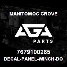 7679100265 Manitowoc Grove DECAL-PANEL-WINCH-DOWN/UP | AGA Parts
