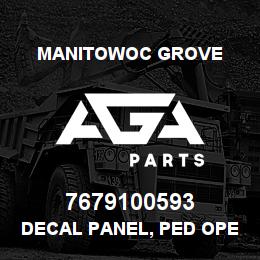 7679100593 Manitowoc Grove Decal PANEL, PED OPER CONTROLS | AGA Parts