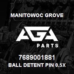 7689001881 Manitowoc Grove Ball Detent Pin 0.5x3.0 w/ Lan | AGA Parts