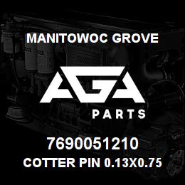 7690051210 Manitowoc Grove Cotter Pin 0.13x0.75 St | AGA Parts