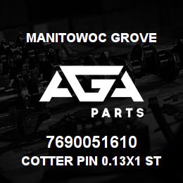 7690051610 Manitowoc Grove Cotter Pin 0.13x1 St | AGA Parts
