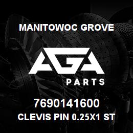 7690141600 Manitowoc Grove Clevis Pin 0.25x1 St | AGA Parts