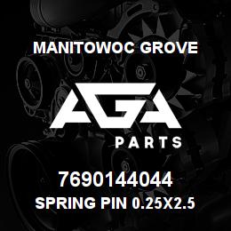 7690144044 Manitowoc Grove Spring Pin 0.25x2.5 Hard | AGA Parts
