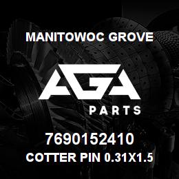 7690152410 Manitowoc Grove Cotter Pin 0.31x1.5 St | AGA Parts