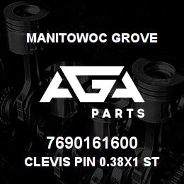 7690161600 Manitowoc Grove Clevis Pin 0.38x1 St | AGA Parts