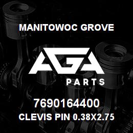 7690164400 Manitowoc Grove Clevis Pin 0.38x2.75 St | AGA Parts