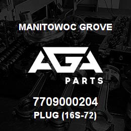 7709000204 Manitowoc Grove PLUG (16S-72) | AGA Parts