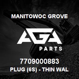 7709000883 Manitowoc Grove PLUG (6S) - THIN WALL - FIG. 1 | AGA Parts