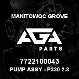 7722100043 Manitowoc Grove PUMP ASSY - P330 2.3 CU. IN. | AGA Parts