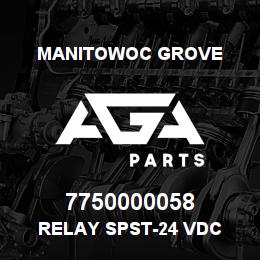 7750000058 Manitowoc Grove RELAY SPST-24 VDC | AGA Parts