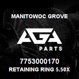 7753000170 Manitowoc Grove Retaining Ring 5.50x0.12 Ext | AGA Parts