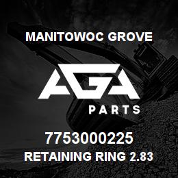 7753000225 Manitowoc Grove Retaining Ring 2.83 Int | AGA Parts