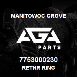 7753000230 Manitowoc Grove RETNR RING | AGA Parts