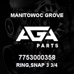 7753000358 Manitowoc Grove RING,SNAP 3 3/4 | AGA Parts
