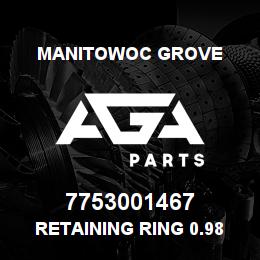 7753001467 Manitowoc Grove Retaining Ring 0.98 Ext HD | AGA Parts