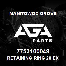 7753100048 Manitowoc Grove Retaining Ring 20 Ext | AGA Parts