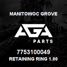 7753100049 Manitowoc Grove Retaining Ring 1.00 Ext | AGA Parts