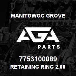 7753100089 Manitowoc Grove Retaining Ring 2.00 Ext | AGA Parts